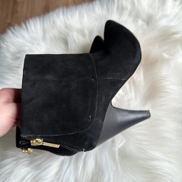 Ivanka Trump Black Suede Pointed Ankle Booties - Picture 2 of 8
